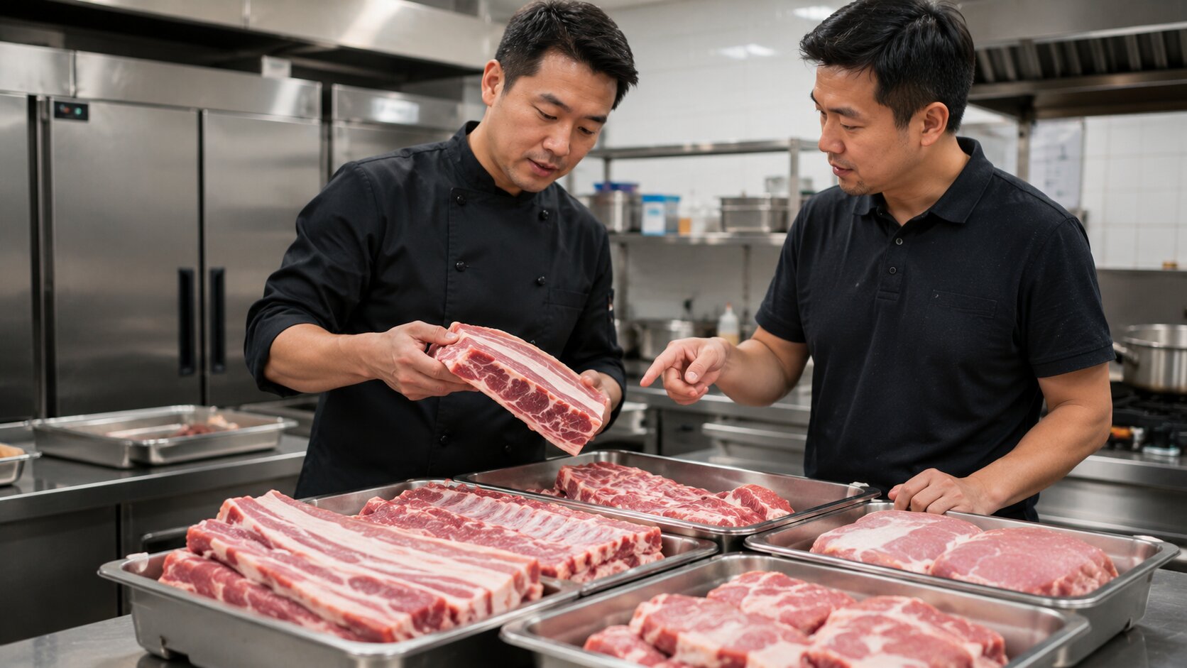 gambar paragraf awal tentang potongan daging babi untuk restoran