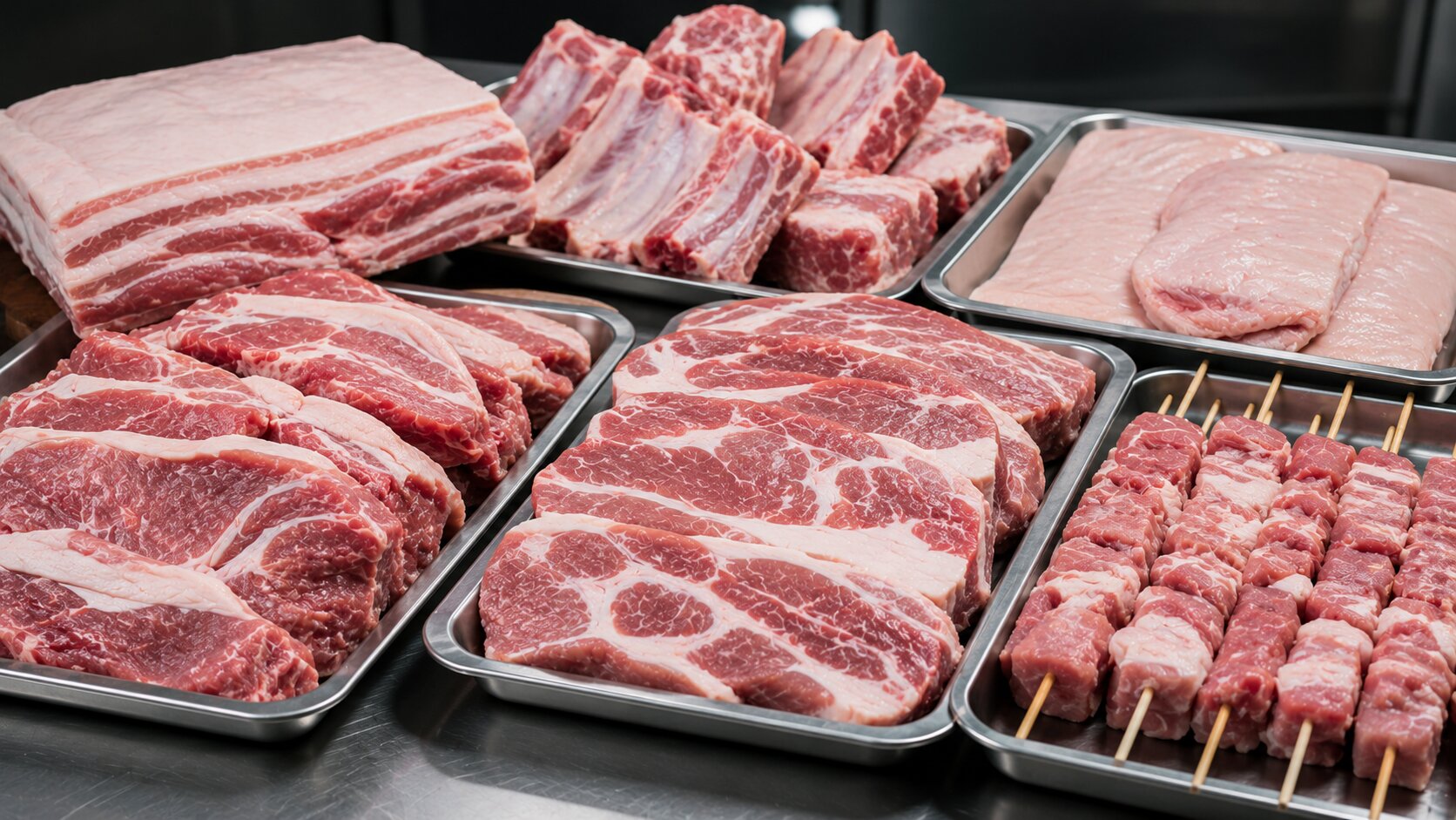 gambar bagian tengah artikel tentang potongan daging babi untuk restoran