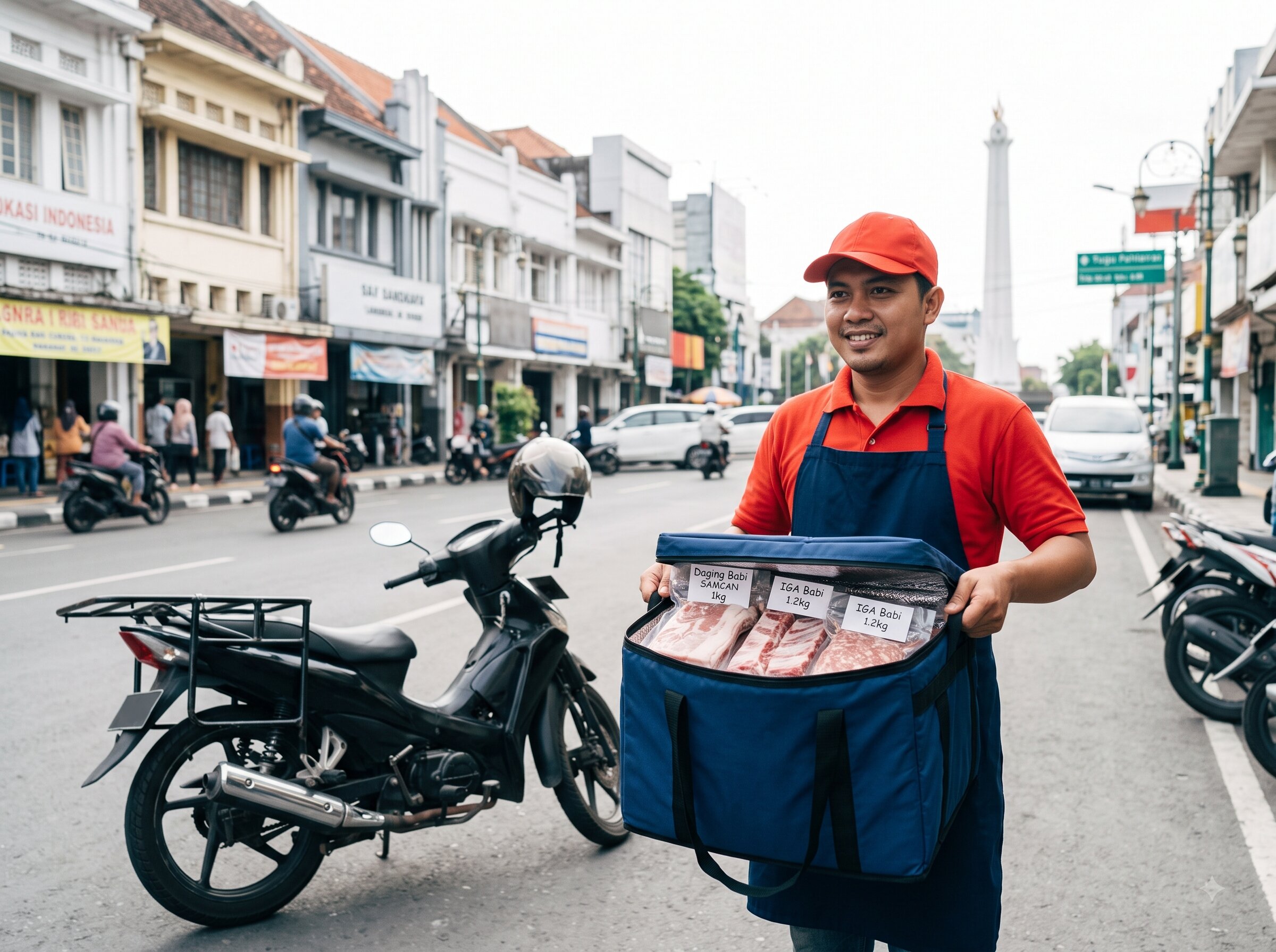 Layanan pengiriman daging babi online cepat untuk wilayah Surabaya dan sekitarnya.